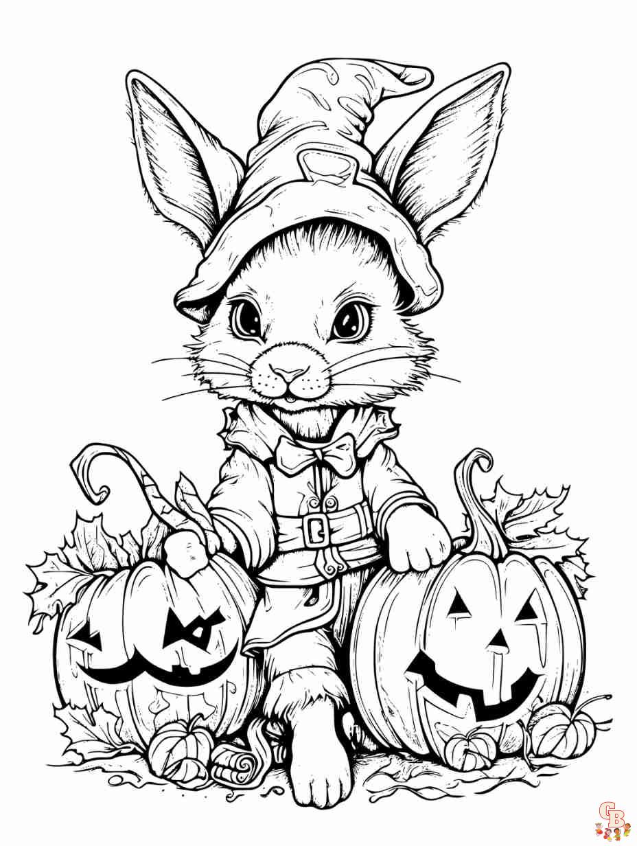 halloween bunny coloring pages