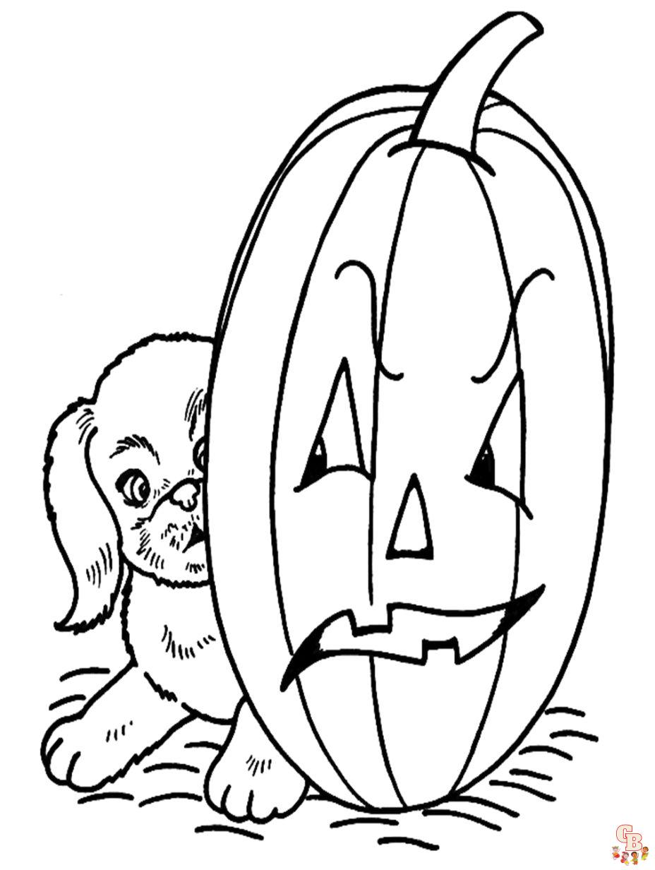 halloween puppy coloring pages