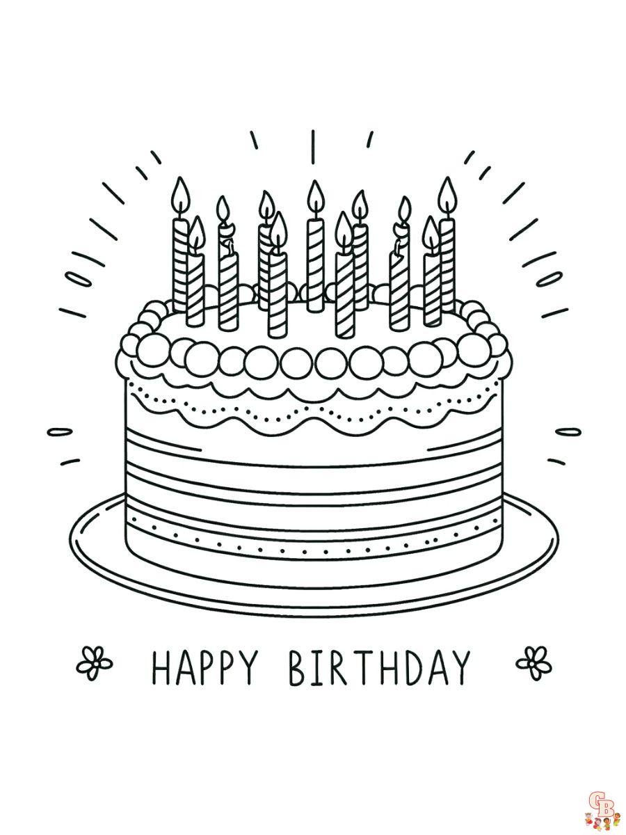 happy birthday coloring pages free