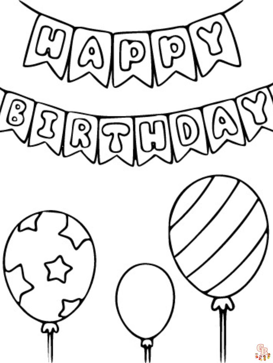 happy birthday coloring pages printable