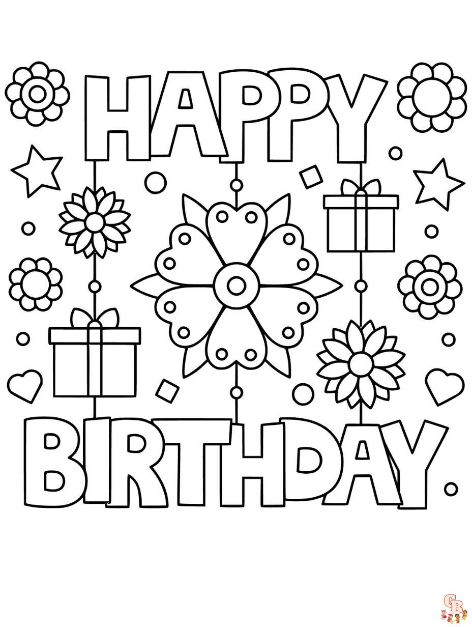 happy birthday coloring pages