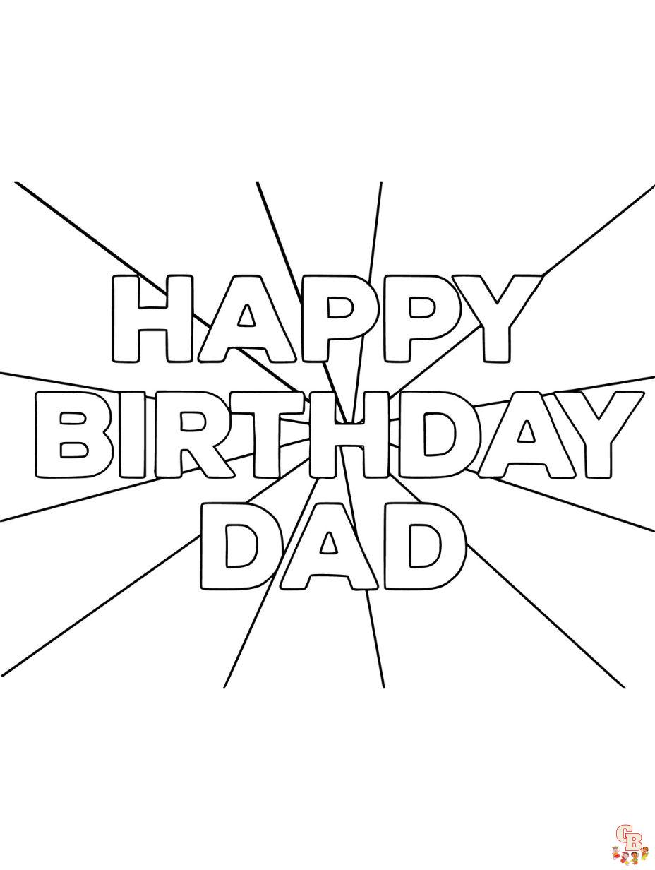 happy birthday dad coloring page