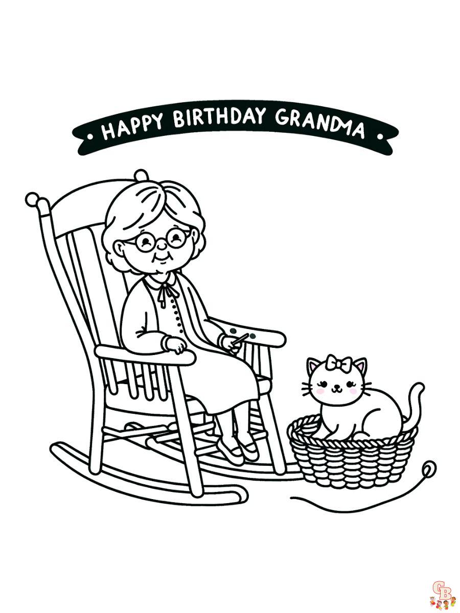 happy birthday grandma coloring pages