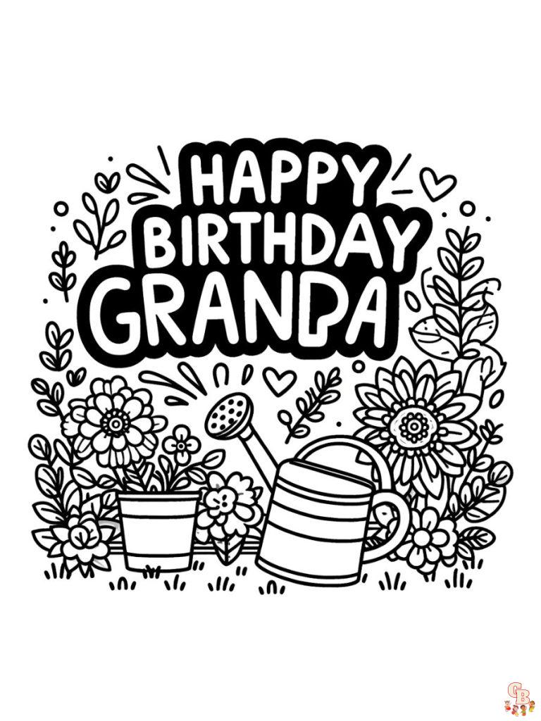 Happy Birthday Coloring Pages - Happy Birthday Grandpa Coloring Page Printable 768x1024