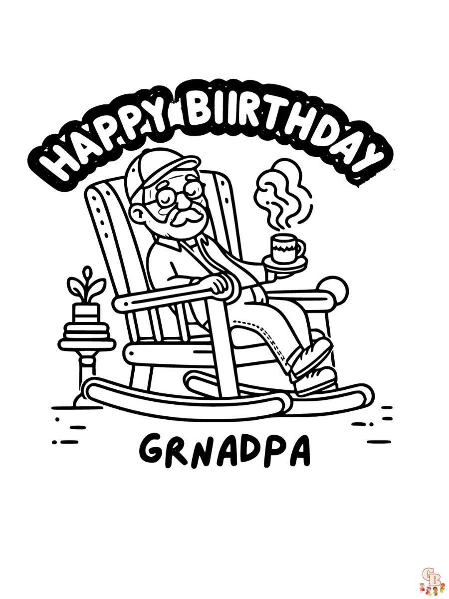 happy birthday grandpa coloring pages