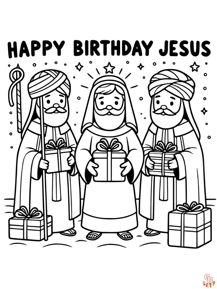 happy birthday jesus coloring page