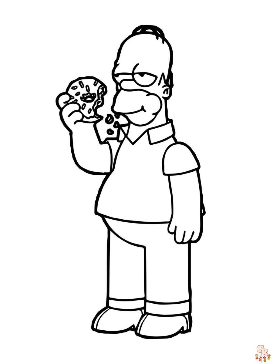 homer simpson coloring page