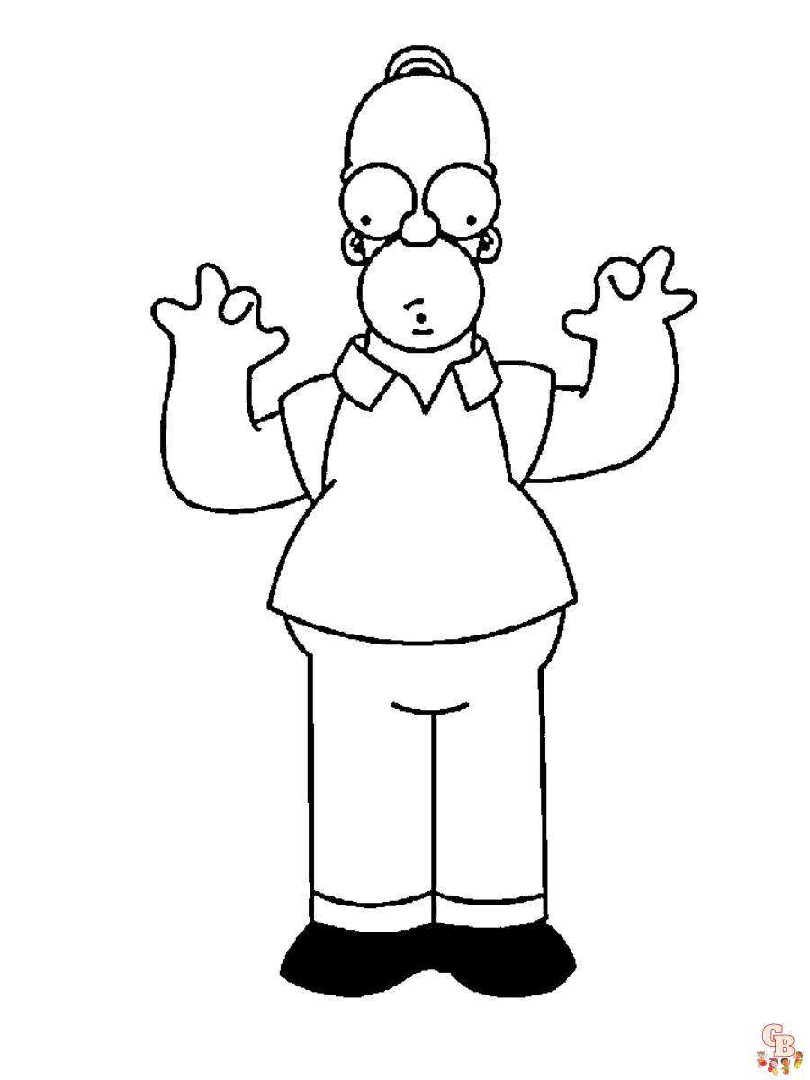 homer simpson coloring pages free