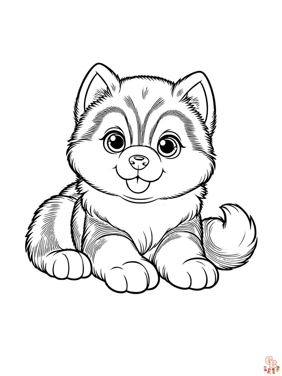 husky puppy coloring page