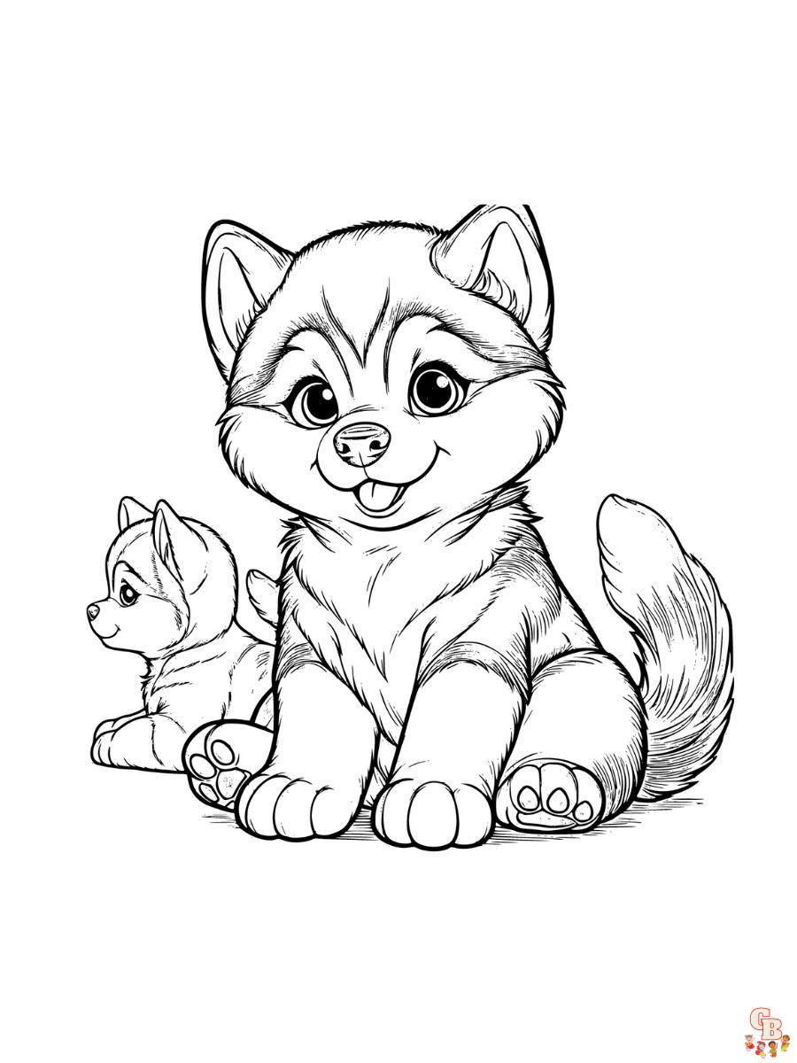 husky puppy coloring pages