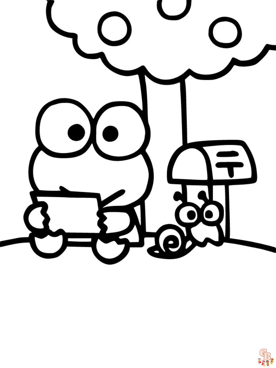 keroppi frog coloring pages