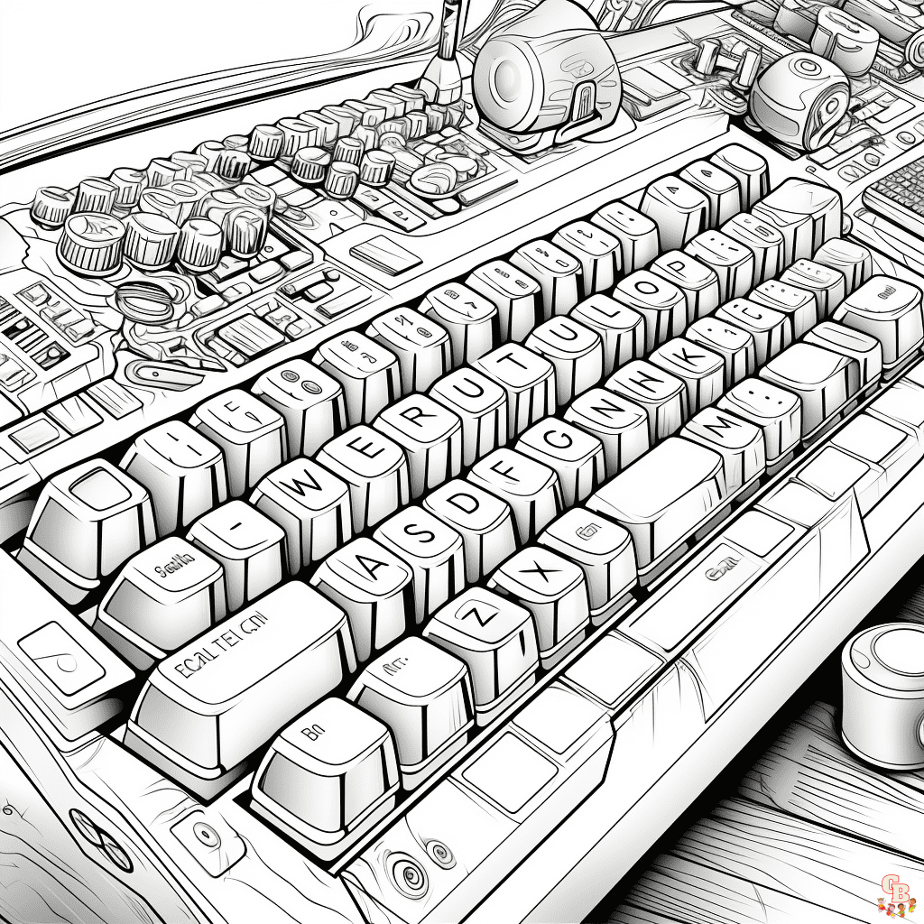 keyboard Coloring Sheets