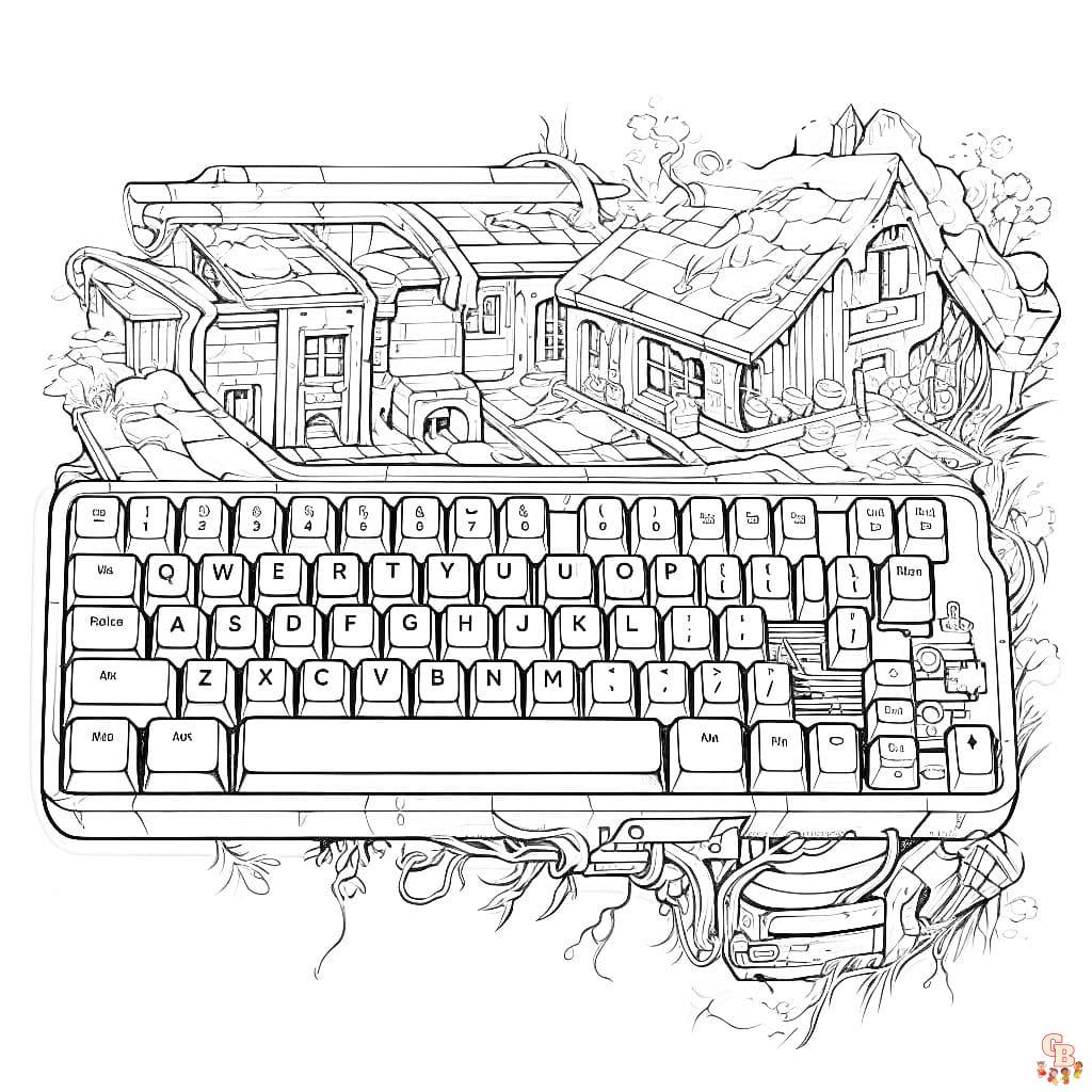 keyboard coloring pages printable