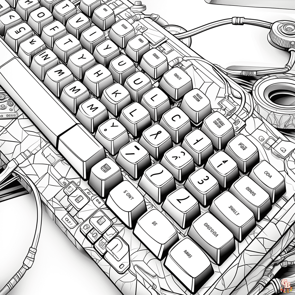 keyboard coloring pages to print