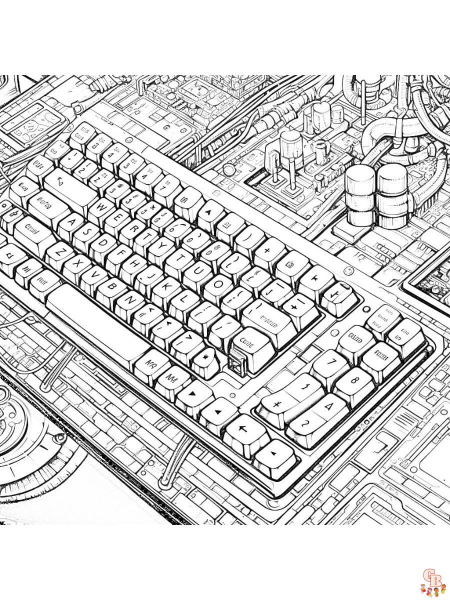 keyboard coloring pages