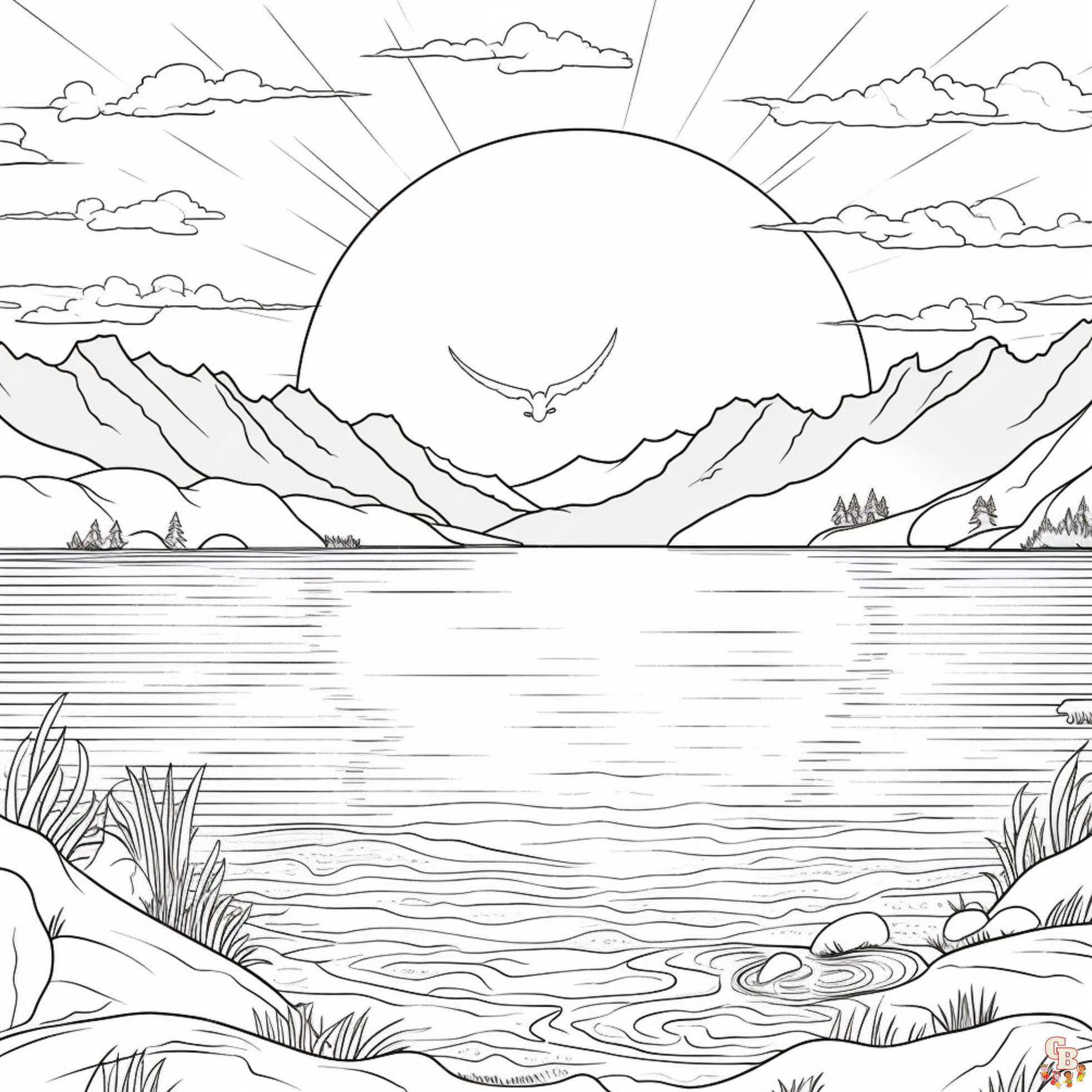 lake Coloring Sheets free