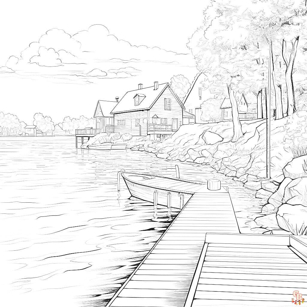 lake coloring pages free