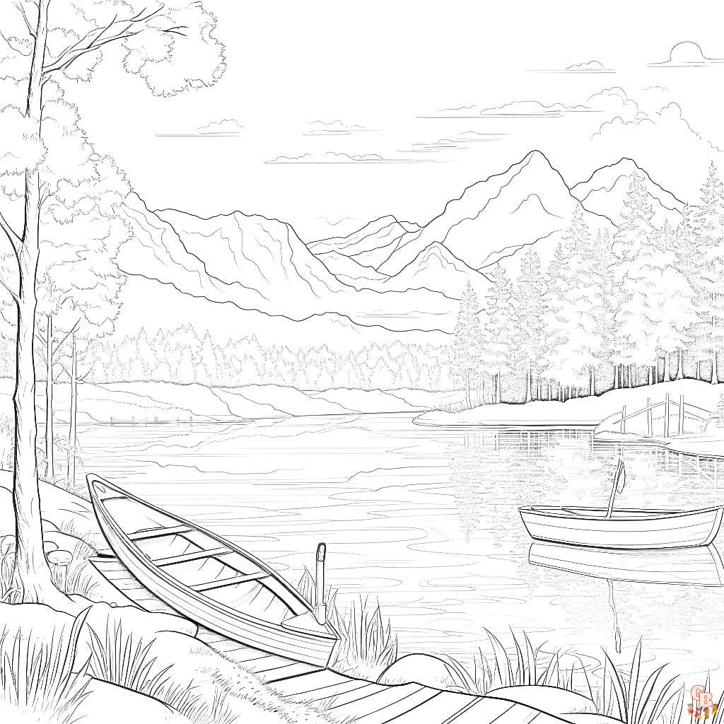 lake coloring pages printable