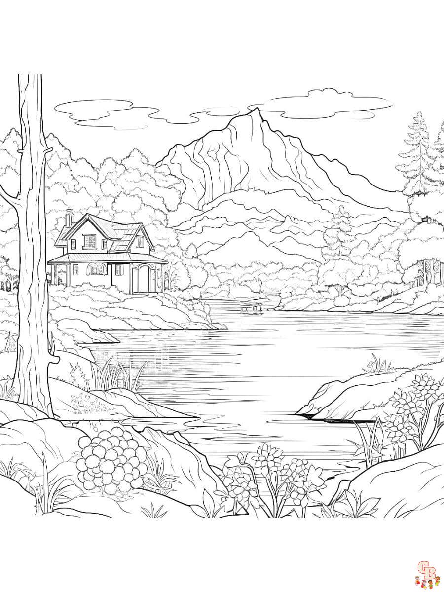 lake coloring pages