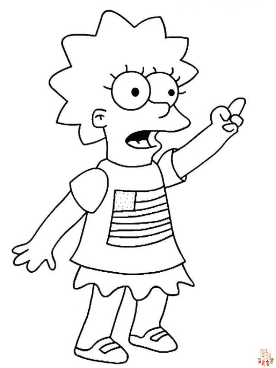 lisa simpson coloring pages free