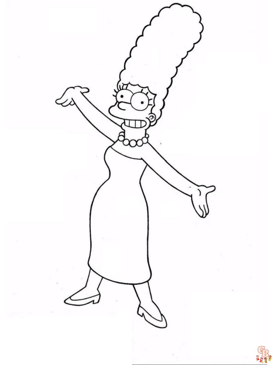 marge simpson coloring page