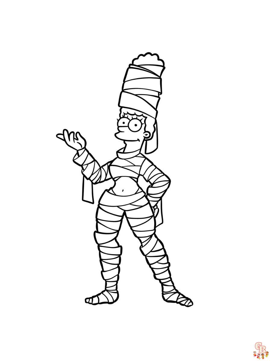 marge simpson coloring pages easy