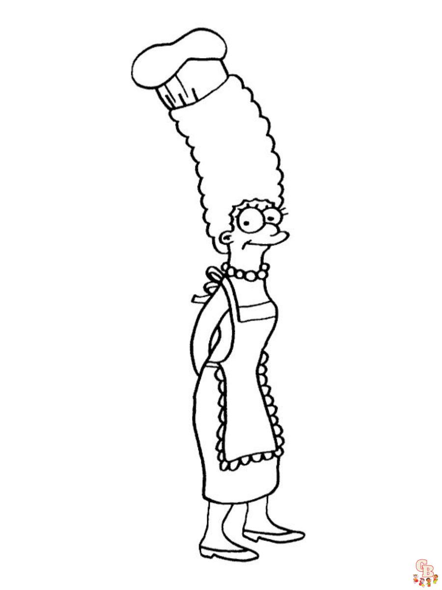 marge simpson coloring pages for kids