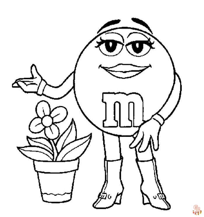 m&m coloring pages free