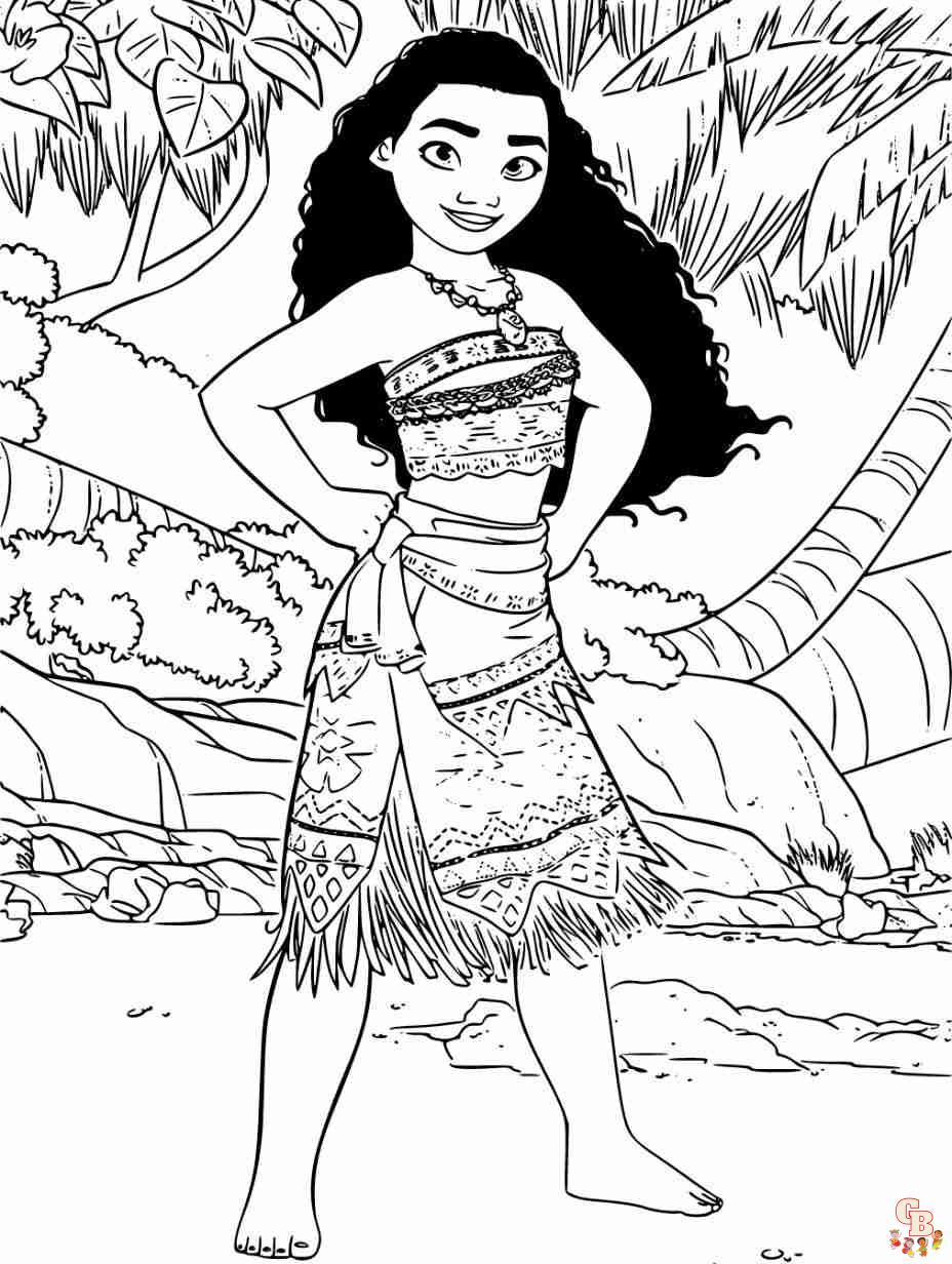 moana color pages