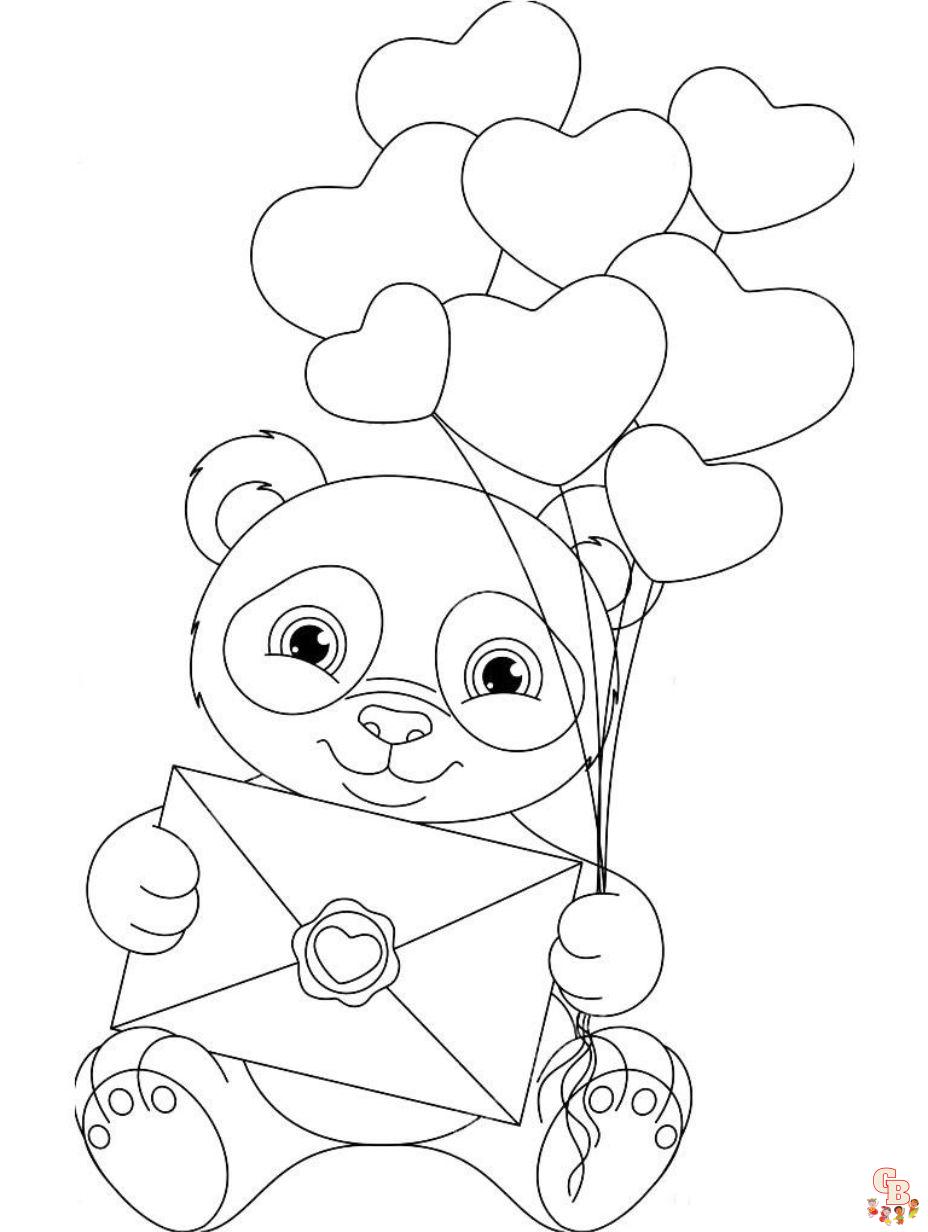 panda bear kids coloring pages