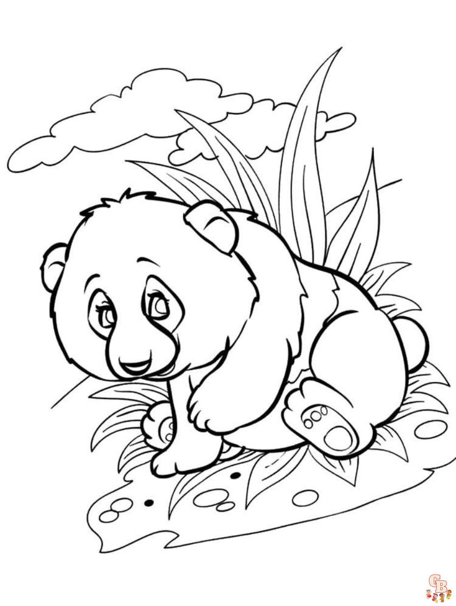 panda bear story coloring pages printable