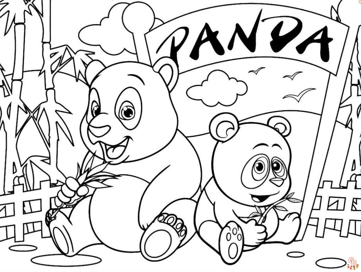 panda coloring page free printable