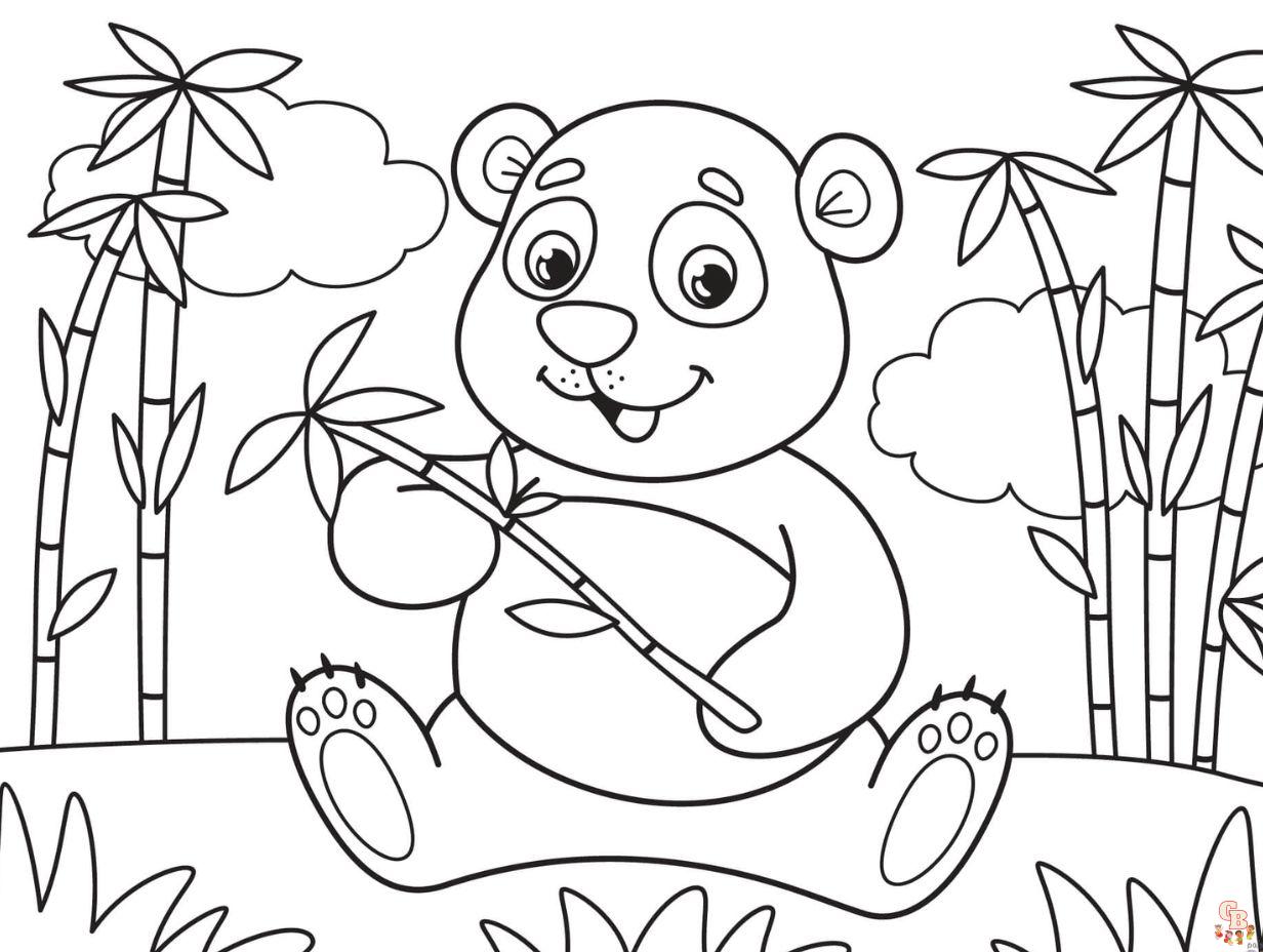 panda print printable coloring pages