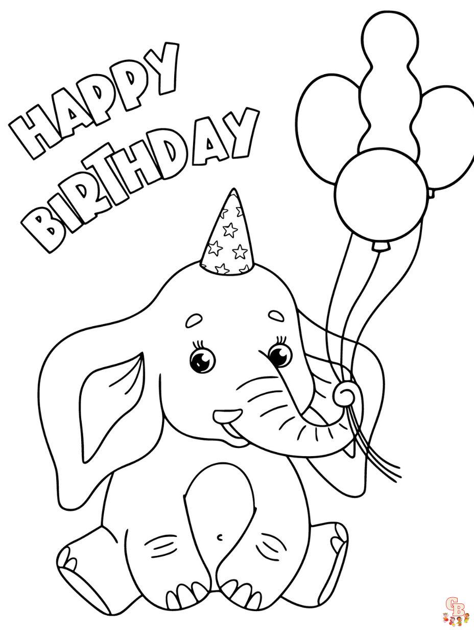 printable cute happy birthday coloring pages