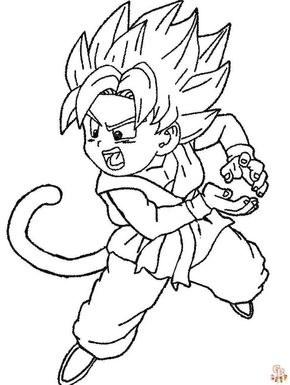 printable free goku kid coloring pages