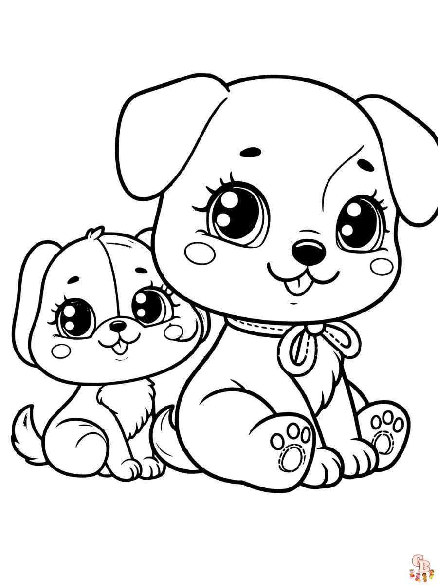 puppy cartoon coloring pages free