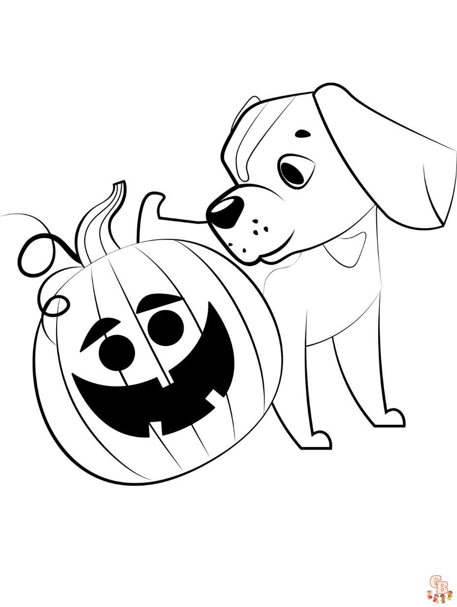 puppy halloween coloring pages