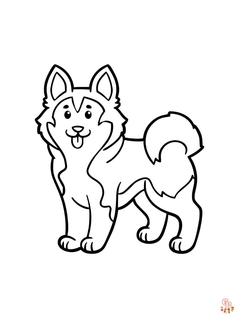 puppy husky coloring page