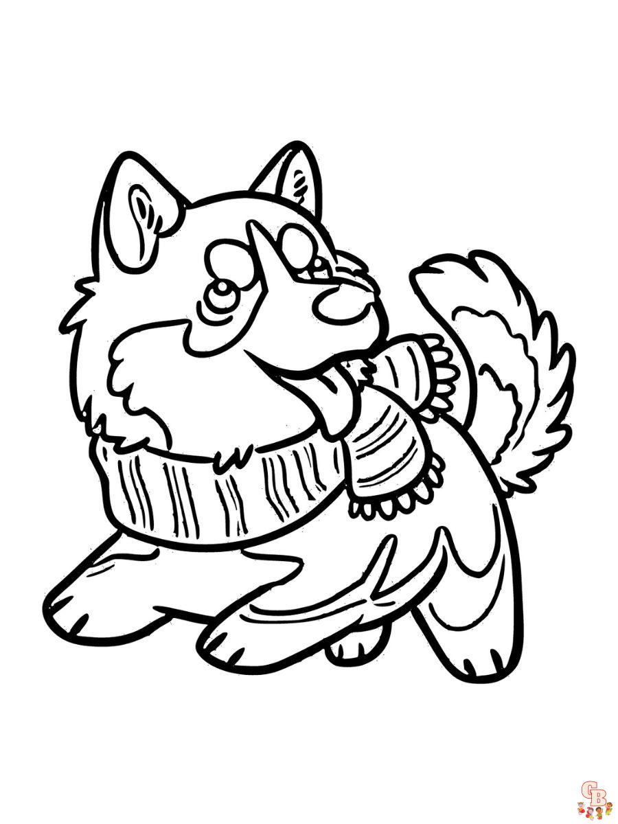 puppy husky coloring pages free