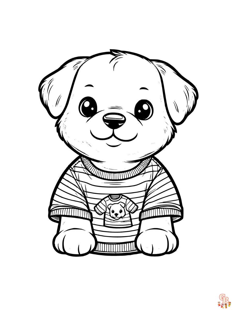 puppy wearing t shirt coloring pages free