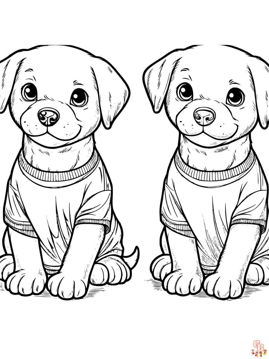 puppy wearing t shirt coloring pages