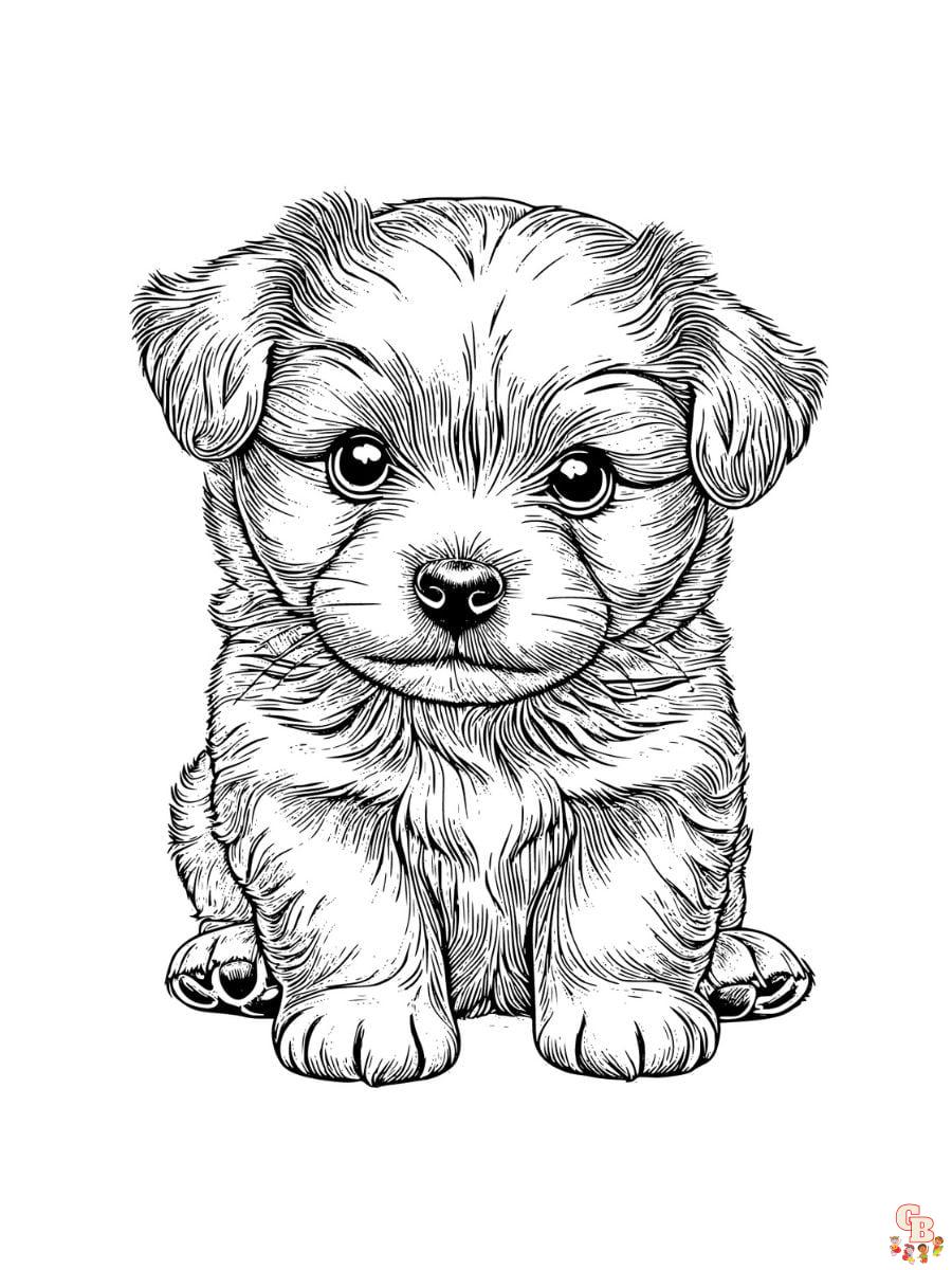 realistic cute puppy coloring pages