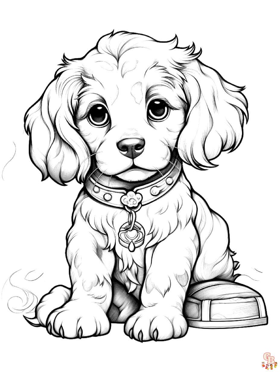 realistic cute puppy coloring pages