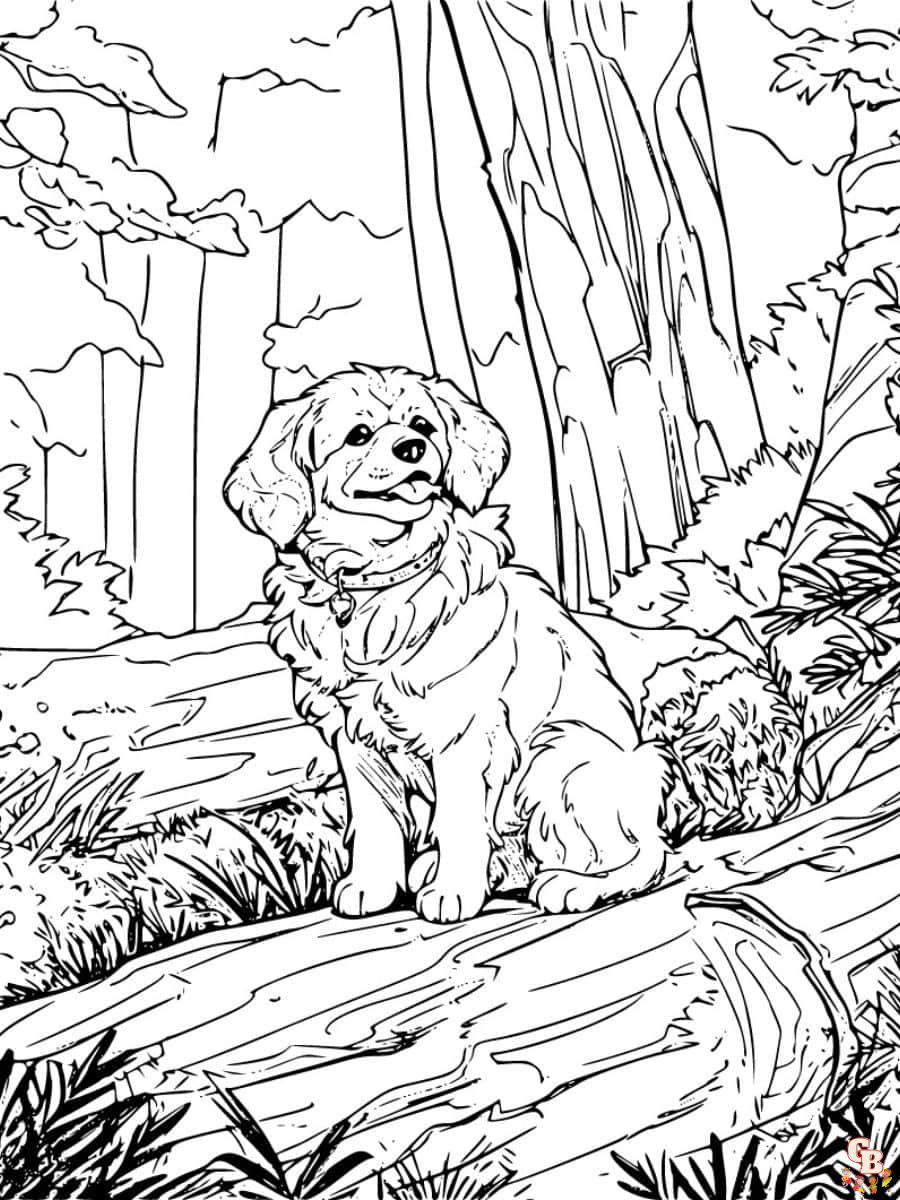 realistic puppy coloring page