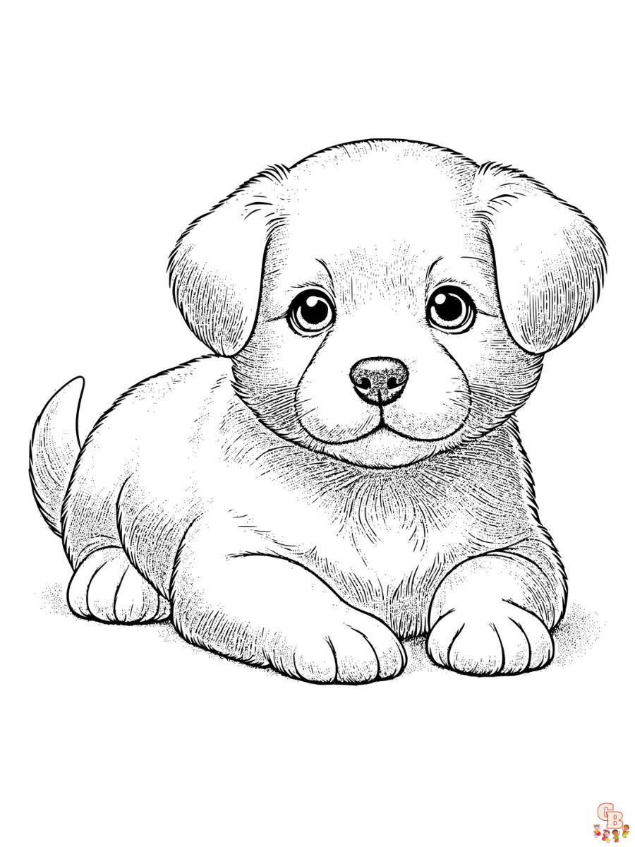 realistic puppy coloring pages