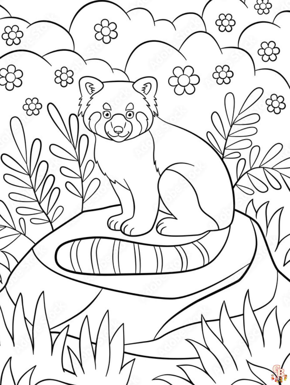 red panda coloring pages