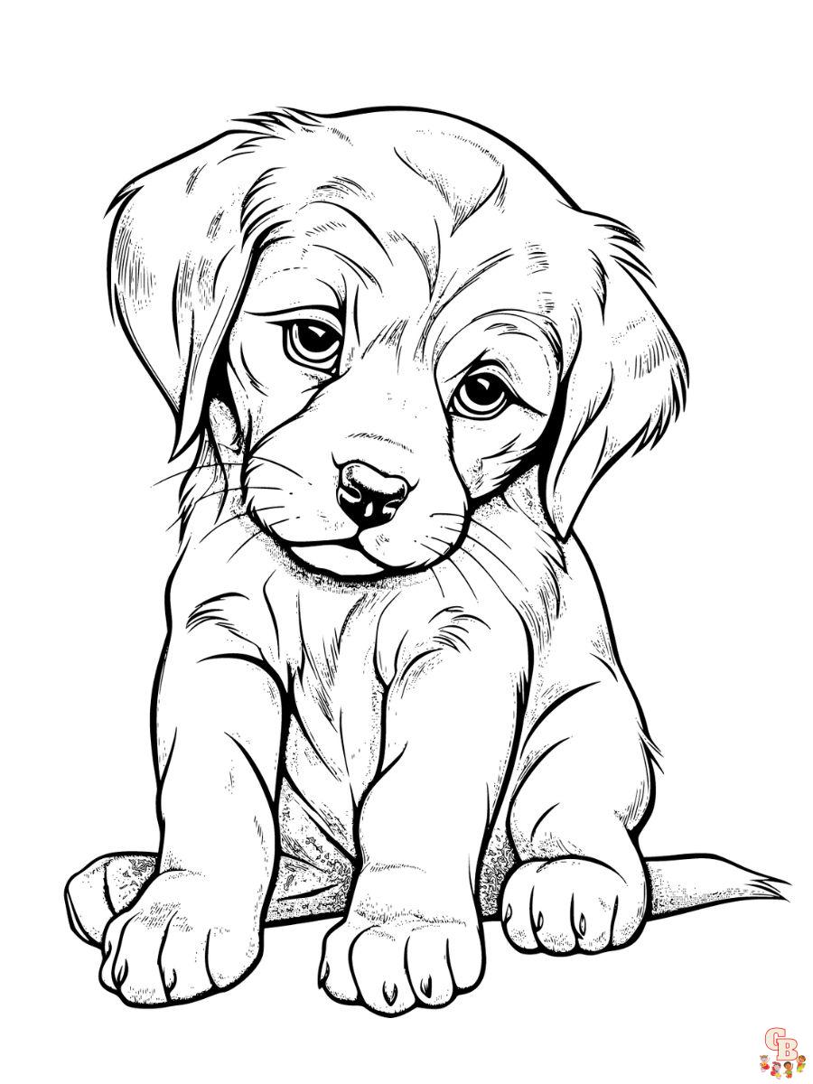 sad puppies coloring page