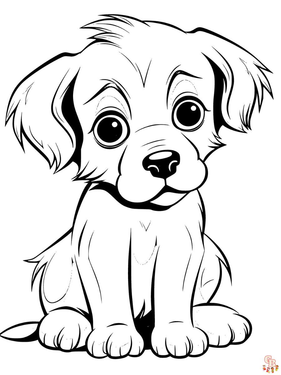 sad puppy coloring page