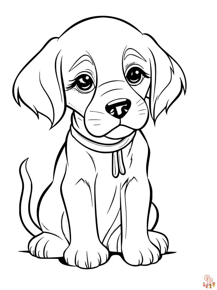 sad puppy coloring pages free