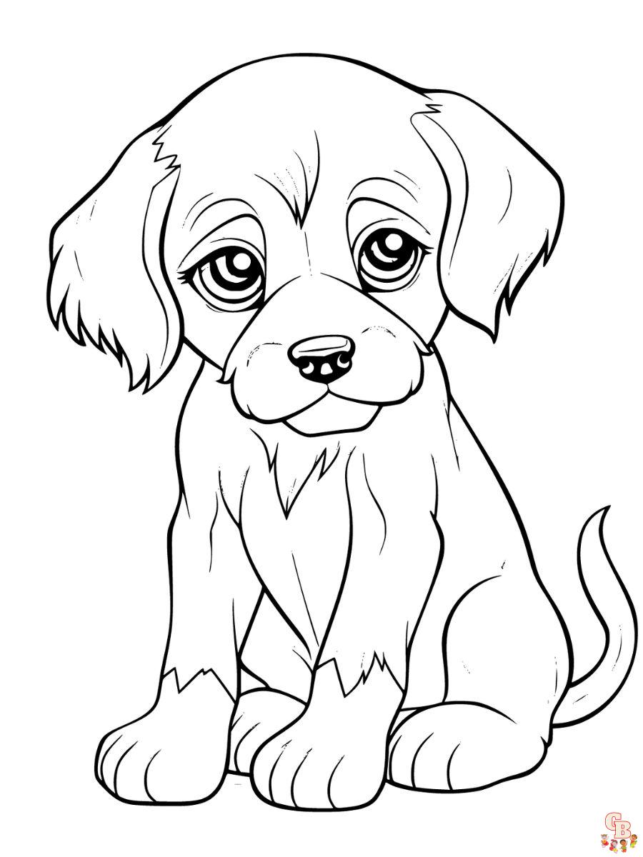 sad wolf puppy coloring page